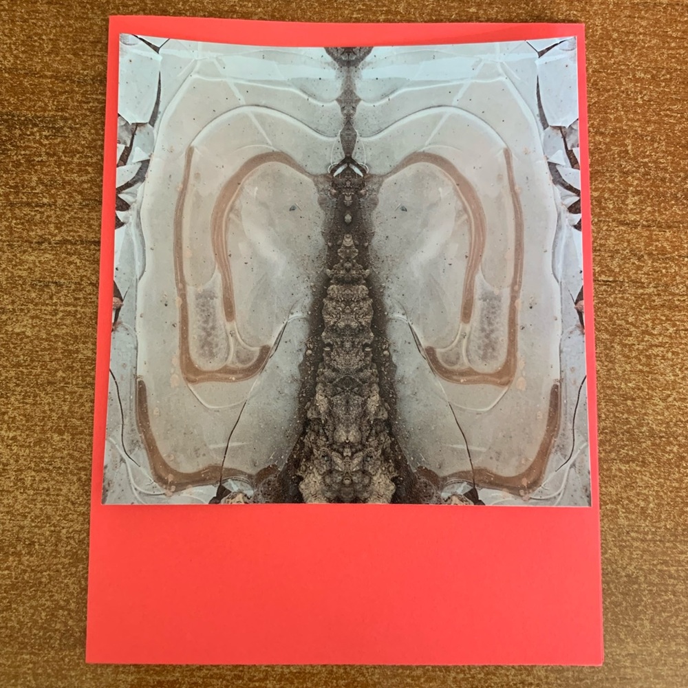 Heartmade Angel Mirrored Image with a Cat on Her Head